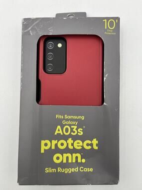Protect onn Slim Rugged Case for Samsung Galaxy A03s - Red